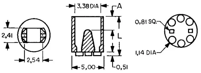 Distancer za LE diode prečnika 3mm, visina distancera 12.19mm, — šifra 10550 | Kelco