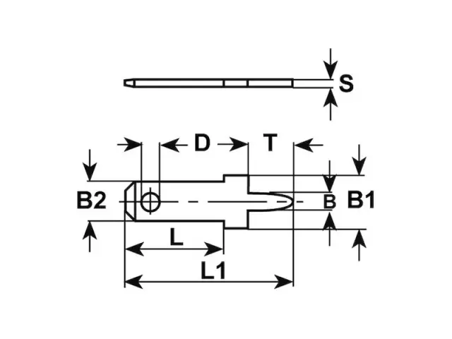 Flah konektor za PCB, 2,8x0,8 Ag — šifra 10786 | Kelco — slika 2
