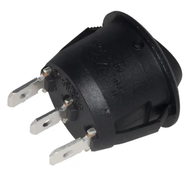 Prekidač, Wipp, okrugli, crni, ON-ON, SPDT, 250V AC, 6A, Fi=20.2mm — šifra 11127 | Kelco — slika 2
