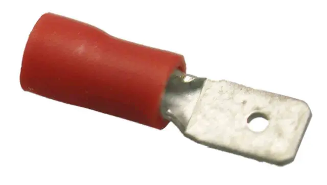 Flah za kabl, izolovani, utikač, 4.8x0.8mm, crveni — šifra 11130 | Kelco