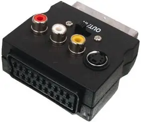 Adapter, SCART muški i ženski na 3 X RCA + SVHS — šifra 11392 | Kelco