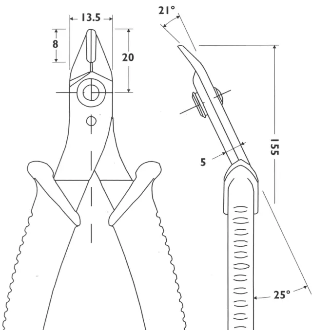 Sečice sa zakrivljenim vrhom, 138mm, Piergiacomi — šifra 12813 | Kelco — slika 2