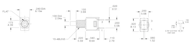 Taster, 1 X ON, SPST, 120V, 1A, Vertikal Print — šifra 13721 | Kelco — slika 2