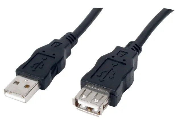 Kabl, USB, V2.0, A muški na A ženski, crni, 3 metra — šifra 14278 | Kelco