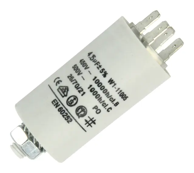 Kondenzator, 450V AC, 4.5µF, sa uzemljenjem, 28x55mm — šifra 15208 | Kelco
