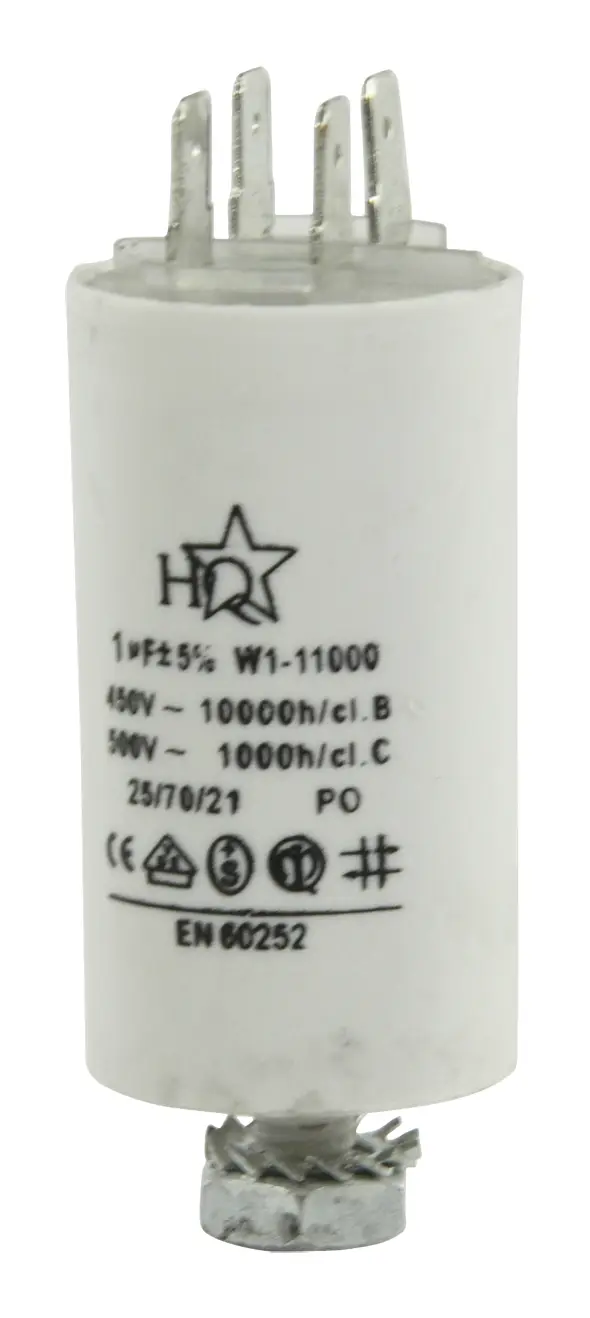 Kondenzator, 450V AC, 1µF, sa uzemljenjem, 28x55mm — šifra 15490 | Kelco