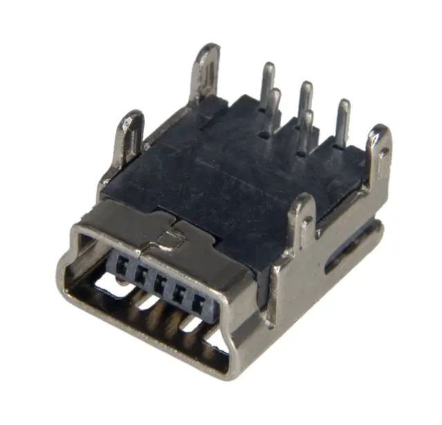 Ženski, Mini USB konektor, petopolni, pod uglom od 90°, G35 — šifra 15494 | Kelco — slika 2