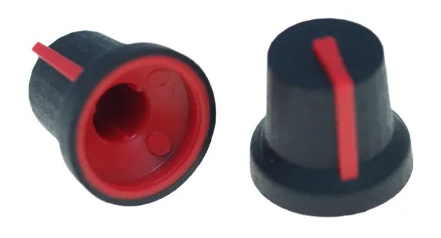 Dugme za potenciometar, osovina 6mm, 16.8x14.5mm, crveno, soft — šifra 15715 | Kelco