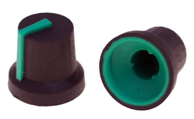 Dugme za potenciometar, osovina 6mm, 16.8x14.5mm, zeleno, soft — šifra 15718 | Kelco