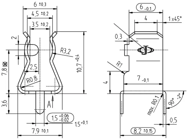Podnožje osiguraa 6x32mm, nožica, 6x10.7mm, posrebrena — šifra 15805 | Kelco — slika 2