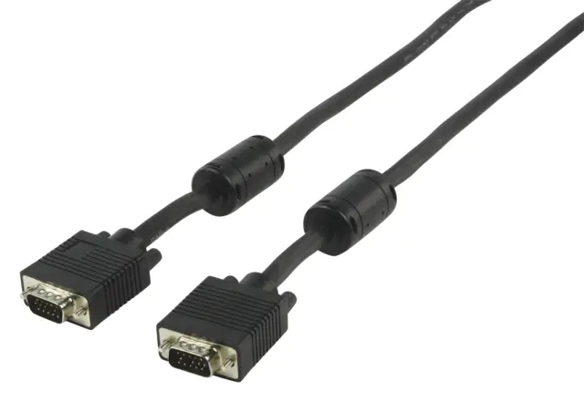 Kabl, za monitore, DSUB 15 muški HD na DSUB 15 muški HD, sa feritnim filterom, 1.8 metara, crni — šifra 16037 | Kelco
