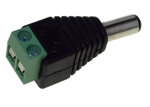 Adapter, za jednosmerno napajanje, muški 5.5 x 2.1mm na dvopolnu rednu stezaljku — šifra 16106 | Kelco