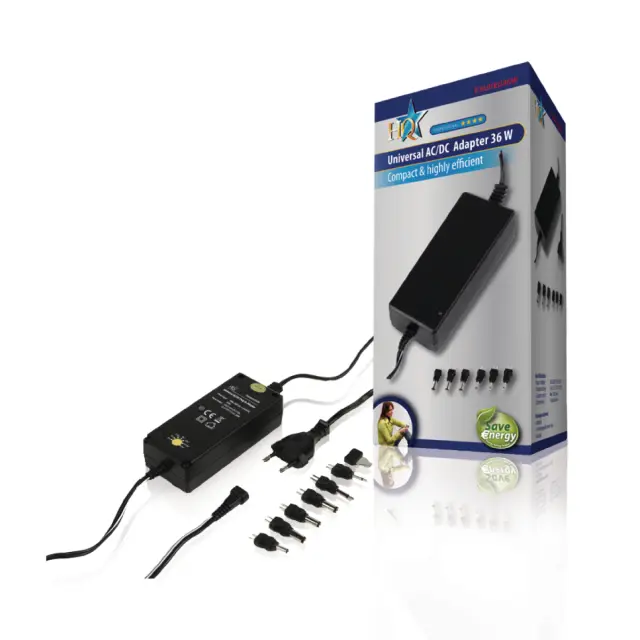 Adapter, 230VAC na 5-6-7.5-9-12-13.5-15V DC, 36W, 2400mA - 3000mA, univerzalni — šifra 16324 | Kelco — slika 2
