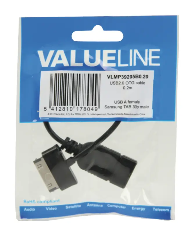 Sync and Charge Cable Samsung 30-Pin Male - USB A Female, 20cm — šifra 16472 | Kelco — slika 3