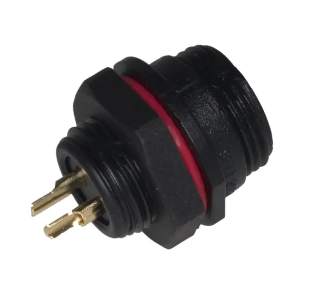Konektor CliffCon 68, muški za šasiju, 2-polni, 13A/250VAC, IP68, 13mm otvor — šifra 16797 | Kelco — slika 2
