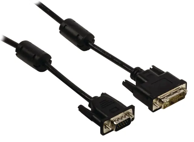 Kabl, DVI-A 12+5 pin muški, na VGA DSUB 15 HD, muški, 5.0 metara — šifra 17144 | Kelco