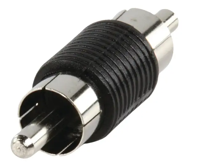 Adapter, muški RCA (činč) na muški RCA (činč), crni — šifra 17539 | Kelco