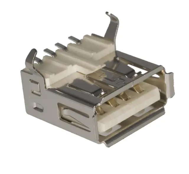 Ženski, USB, tip A, print montaža pod 90°, SMD — šifra 17607 | Kelco