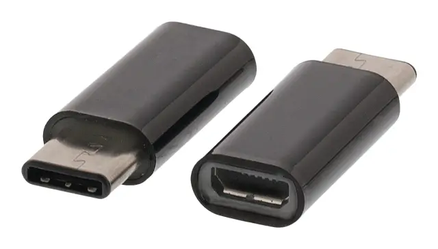 Adapter USB2.0, USB-C muški na USB Micro B ženski, crni — šifra 17634 | Kelco