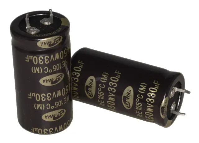 Elko, stojeći (RAD), 105°C, 330µF, 450V, 25x50mm, RM10 — šifra 17731 | Kelco