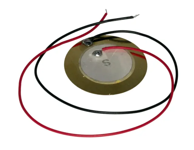 Piezo keramički zvučnik, 27mm, 3.9kHz, 30V, sa žičanim izvodima — šifra 17737 | Kelco