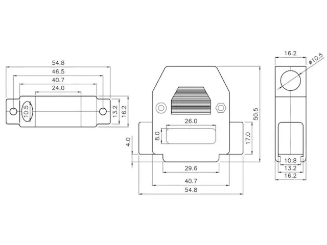 Housing 25p side entry, metalizirano — šifra 17759 | Kelco — slika 2