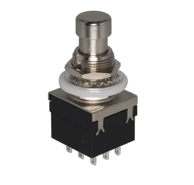 Prekidač, nagazni, 3-ON-ON (3PDT), crni, ON-ON, 3PDT, 250V AC, 2A, Fi=12.0mm — šifra 17766 | Kelco