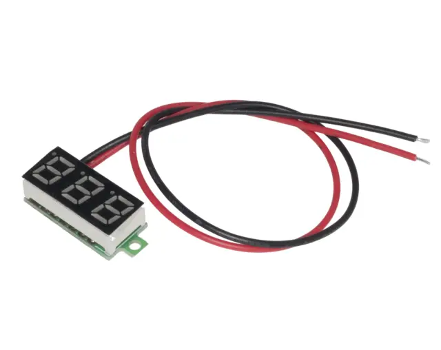 Digitalni plavi LED voltmetar, DC 3V-32V, tri cifre od 9mm, dve žice — šifra 17793 | Kelco