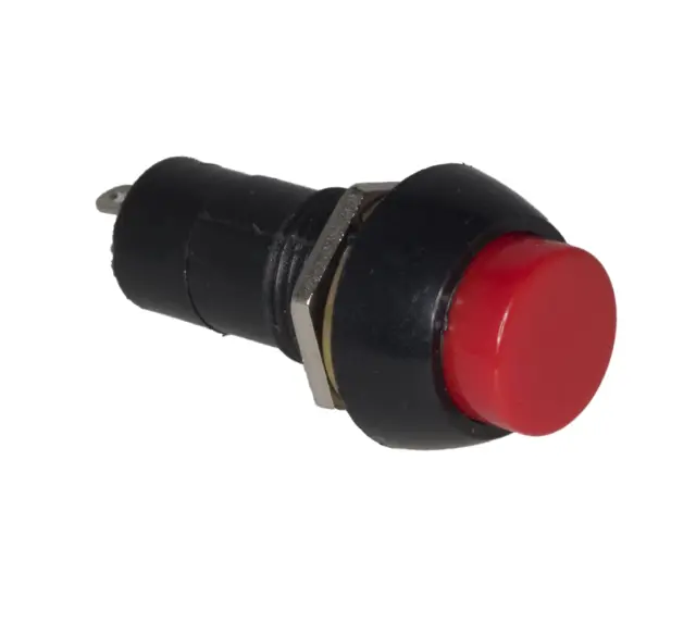 Prekidač, PBS-11A, crveni, za rupu od 12mm, 1A/250VAC, 10 lots, , , , mm — šifra 18047 | Kelco