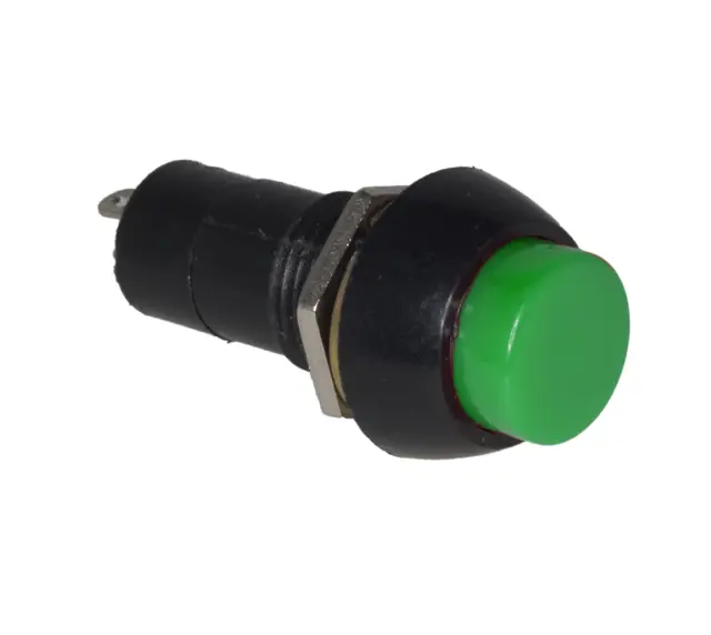Prekidač, PBS-11A, zeleni, za rupu od 12mm, 1A/250VAC, 10 lots, , , , mm — šifra 18048 | Kelco