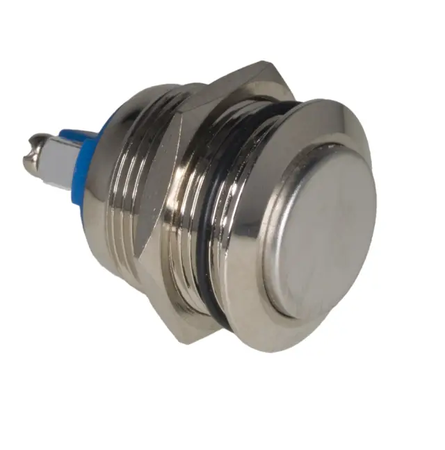 Taster, INOX, 1 X ON, 3A/250VAC, 19mm prečnik — šifra 18052 | Kelco