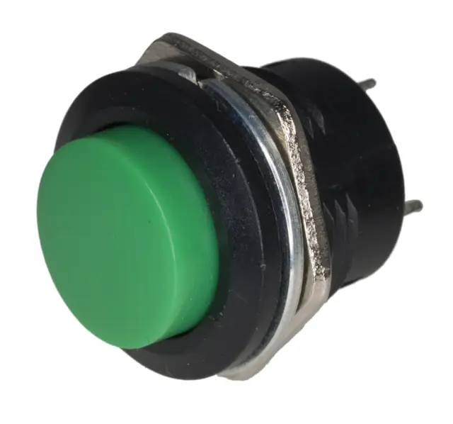 Taster, R13-507, zeleni, 16mm prečnik, 6A/125VAC / 3A/250VAC — šifra 18054 | Kelco