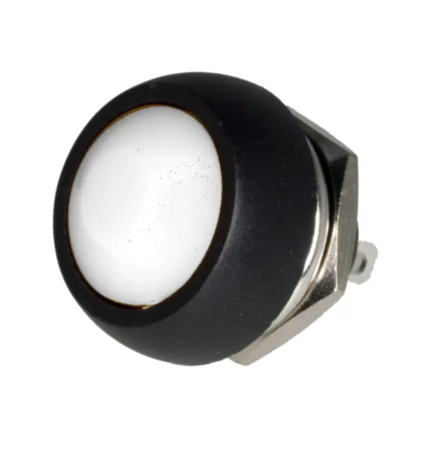 Taster, prečnik rupe za montažu 12mm, 12V/1A, vodootporan, beli — šifra 18162 | Kelco