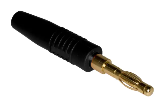 Banana, LAB7, 4mm, pozlaćena, za zvučnike, crna — šifra 18297 | Kelco