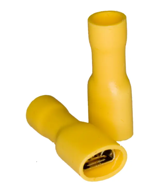 Flah utičnica za kabl, izolovana, žuta, 6.4x0.8, 4-6mm², potpuno izolovana — šifra 18299 | Kelco