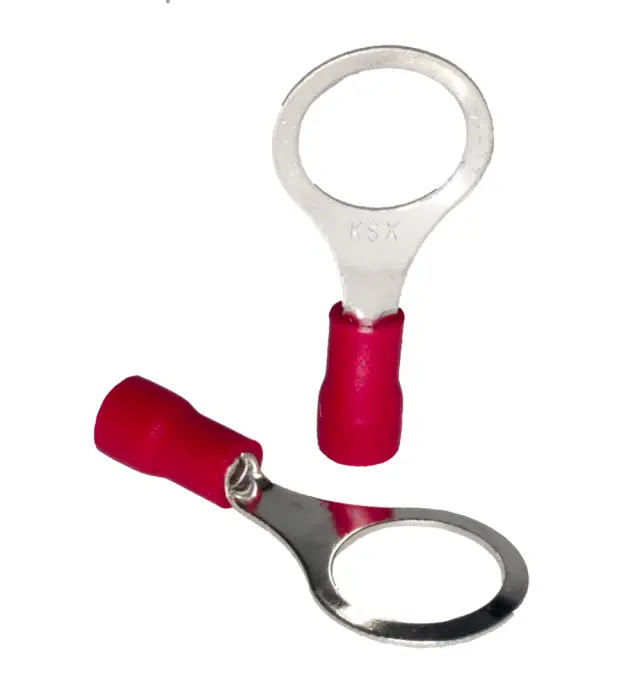 Red 22-16 AWG 0.5-1.5mm2 Insulated Ring Terminal Connec — šifra 18300 | Kelco