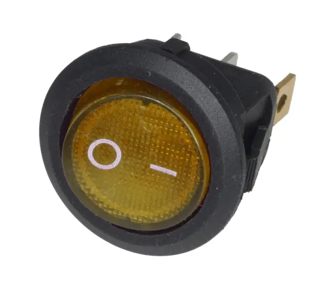 Prekidač, Wipp, okrugli, 230V, LED svetlo, ON/OFF, 6A/250V, žuta, LED napajanje 10mA/2V, ON-OFF, SPS — šifra 18531 | Kelco — slika 2