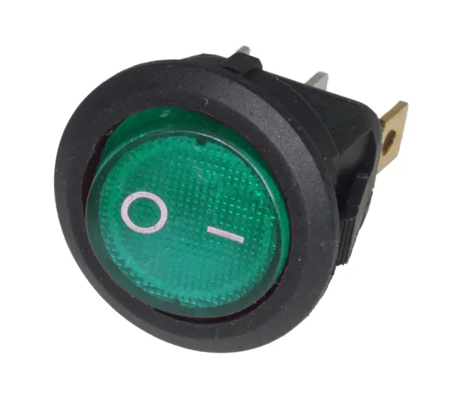 Prekidač, Wipp, okrugli, 230V, LED svetlo, ON/OFF, 6A/250V, zelena, LED napajanje 10mA/2.7V, ON-OFF, — šifra 18534 | Kelco — slika 2