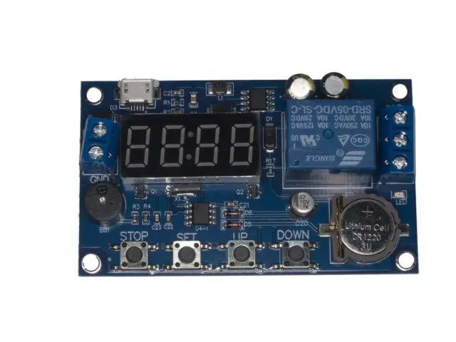 Tajmer modul, 5VDC/10A, sa RTC i mogućnošću programiranja pet različitih segmenata, napajanje 5-60VD — šifra 18685 | Kelco