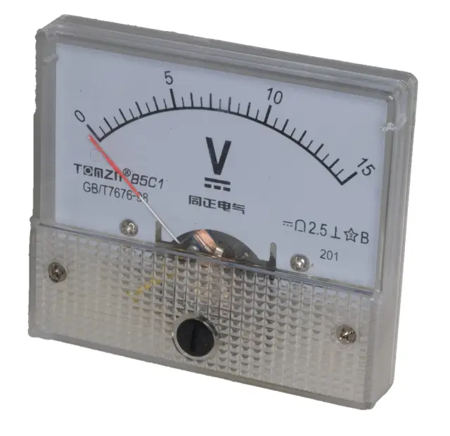 Indikator, analogni, HUA 85C1, 64x56x52mm, Klasa 2.5, voltmetar, 15V DC — šifra 18727 | Kelco