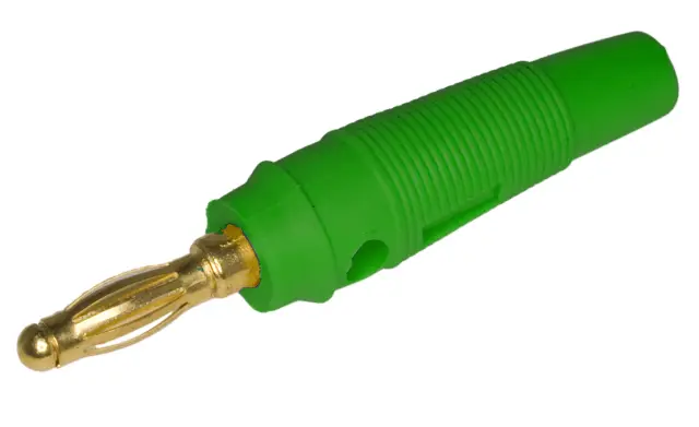 Banana, 4mm, A080, zelena, vezivanje na vijak — šifra 18768 | Kelco