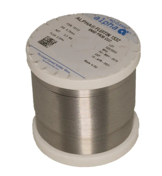 Tinol, 0.75mm, Fluitin-S 1532, 500 grama, S-Sn60Pb38Cu2 — šifra 18780 | Kelco