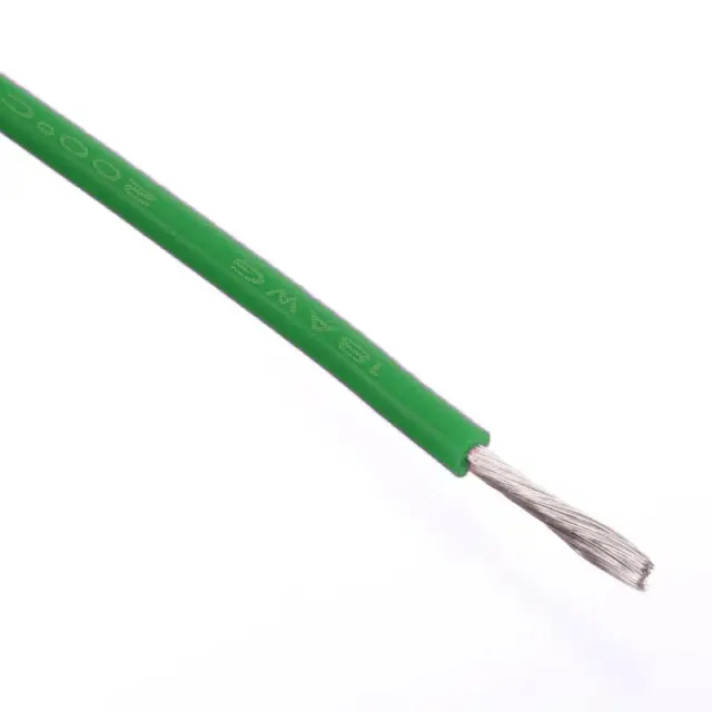 Provodnik, silikonski, zeleni, AWG18, 0.82mm², 600V, -60°C/+200°C, formacija 150/0.08, max 22A — šifra 18792 | Kelco