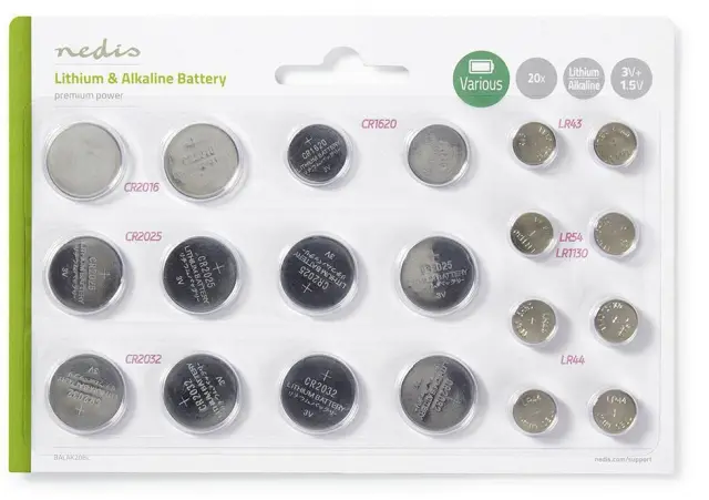 Set litijumskih i alkalnih dugmastih baterija, 20 komada — šifra 18815 | Kelco