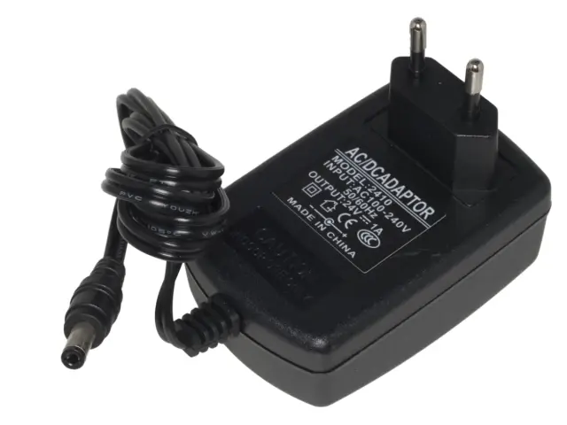 Adapter, 100-240VAC na 24VDC, 1000mA, konektor 2.5x5.5mm, 2.1x5.5mm — šifra 18867 | Kelco