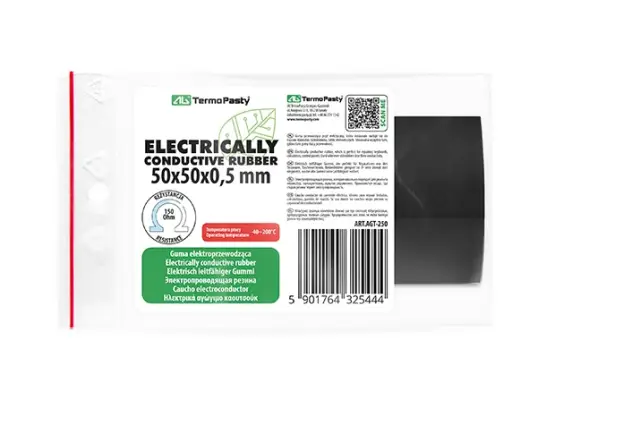 Elektro provodljiva guma, 50 x 50mm, 0.5mm debljine — šifra 18973 | Kelco