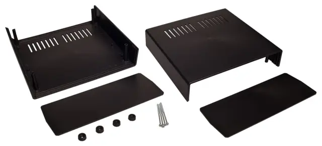 Kutija, polistiren, 218x237x92mm, crna, sa prorezima za ventilaciju — šifra 19010 | Kelco — slika 2