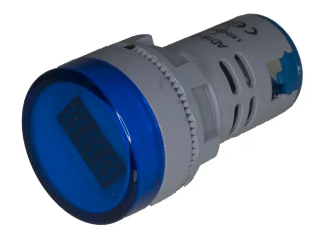 LED voltmetar, AC 60-500V, prečnik 22mm, plavi — šifra 19094 | Kelco