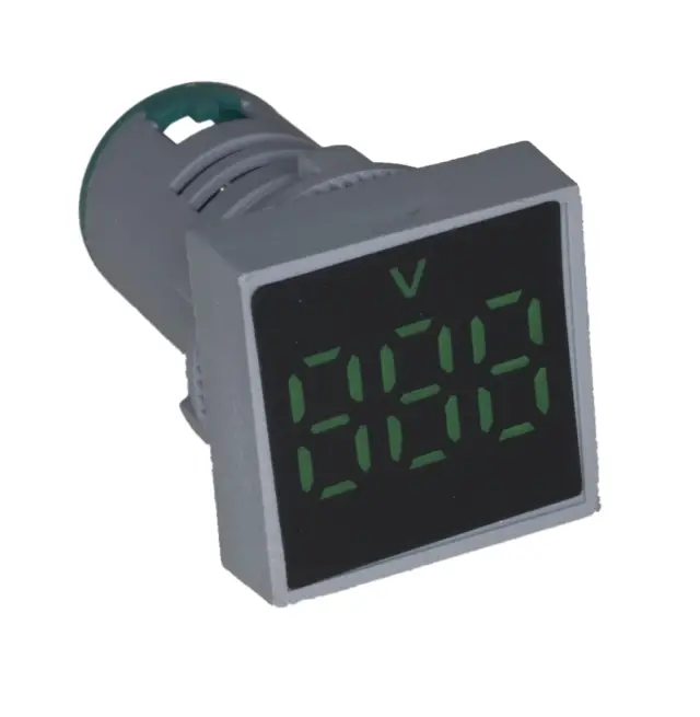 Led voltmetar, AD101-22VMS, zeleni, četvrtasti, 20-500V AC, 29x29mm — šifra 19212 | Kelco