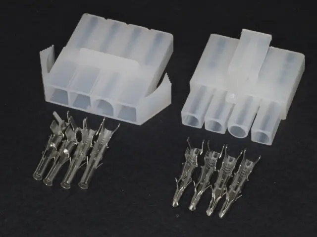 Set konektora, muški i ženski, sa pinovima, Big Tamiya, 6.2mm, 4-pol — šifra 19230 | Kelco